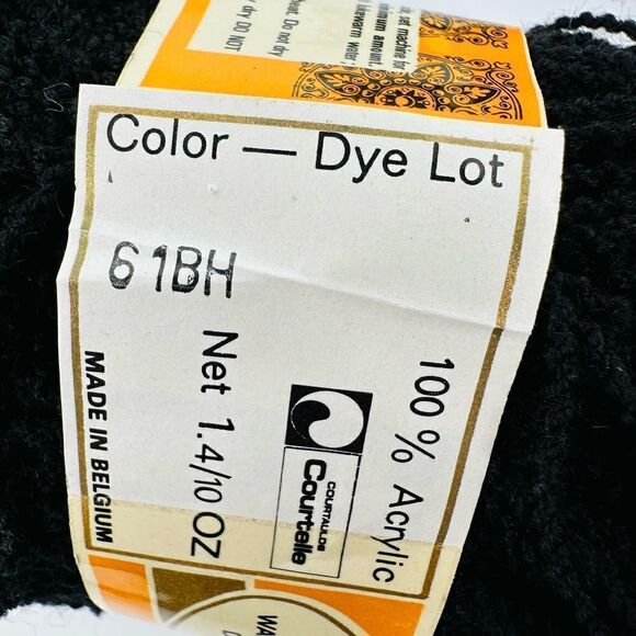 Unger DOLLY Yarn BLACK Made in France 5 Skeins 40 Grs Each 100% Acrylic Vintage - Picture 3 of 8